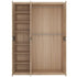 Kensington 3 Door Wardrobe with Centre Mirror door in Oak